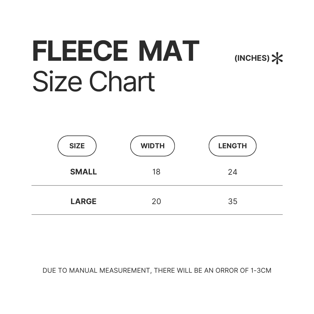 Fleece Mat Size Chart - Noah Kahan UK Shop