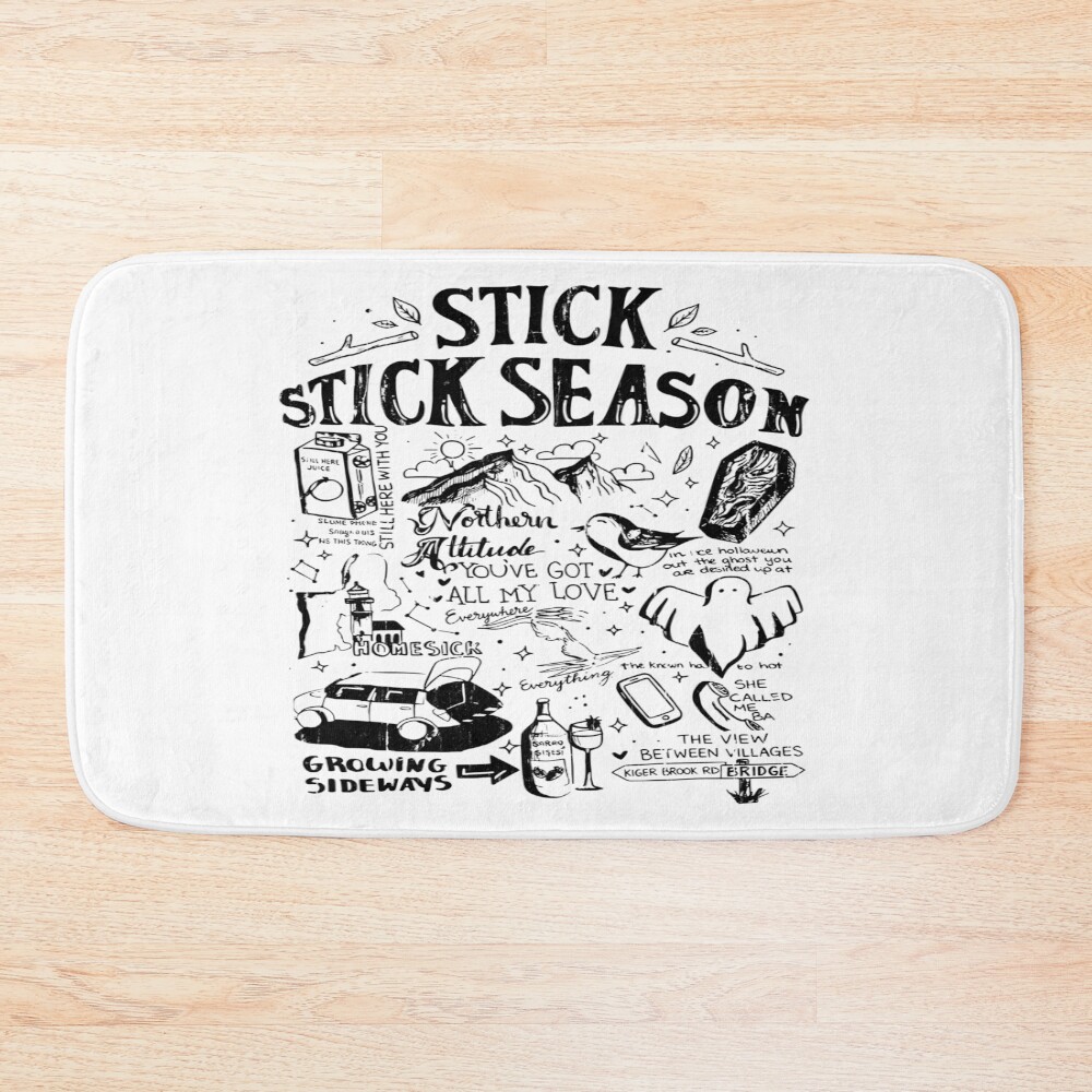 Noah Kahan Stick Season Typography Bath Mat