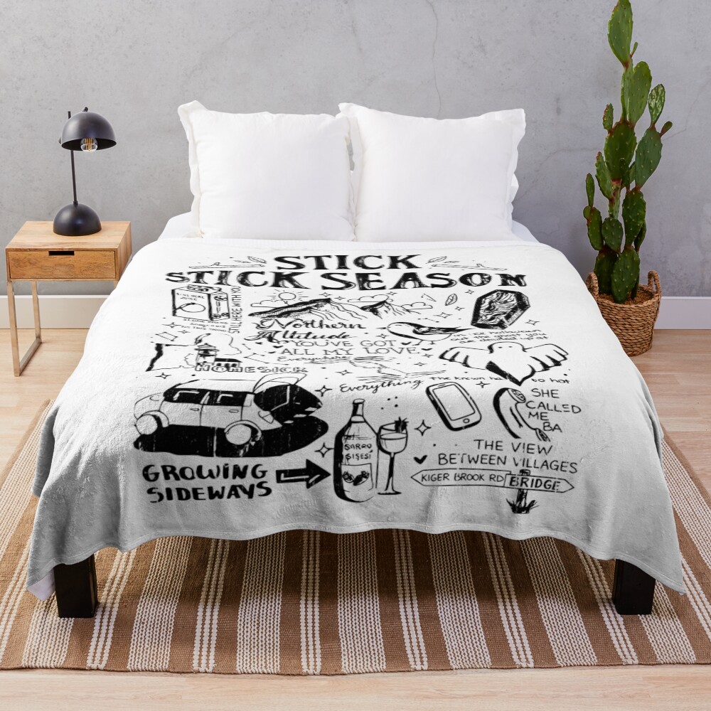 Noah Kahan Stick Season Typography Throw Blanket