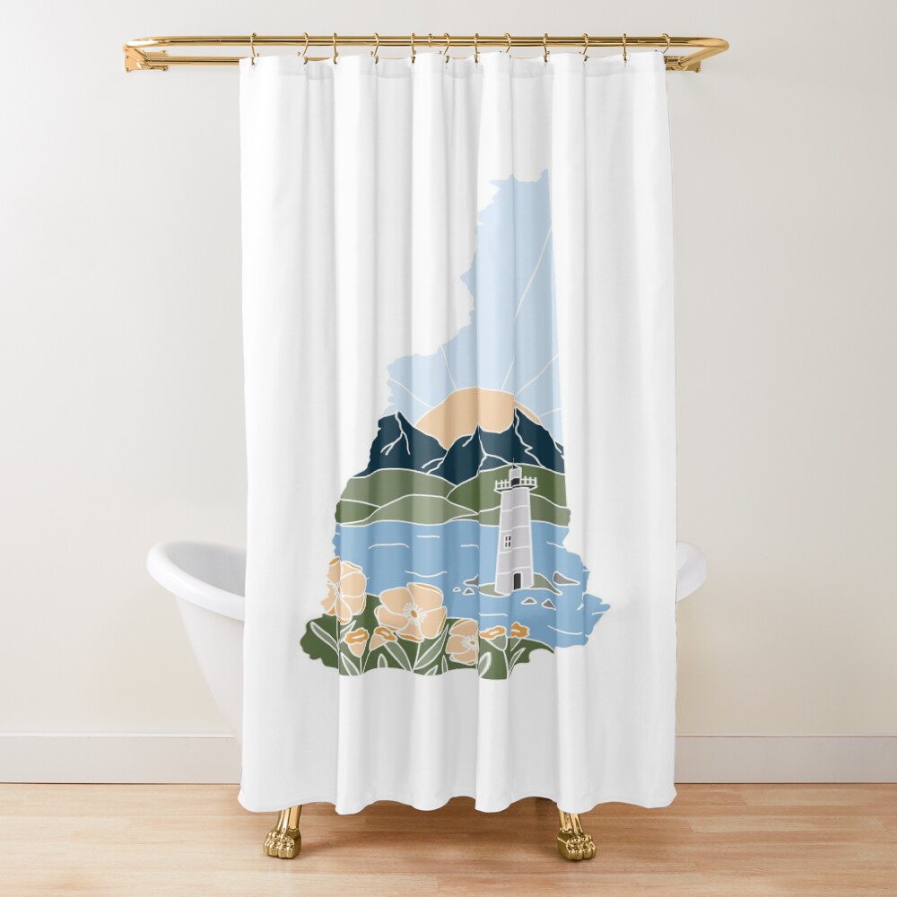 Noah Kahan New Hampshire Illustration Shower Curtain