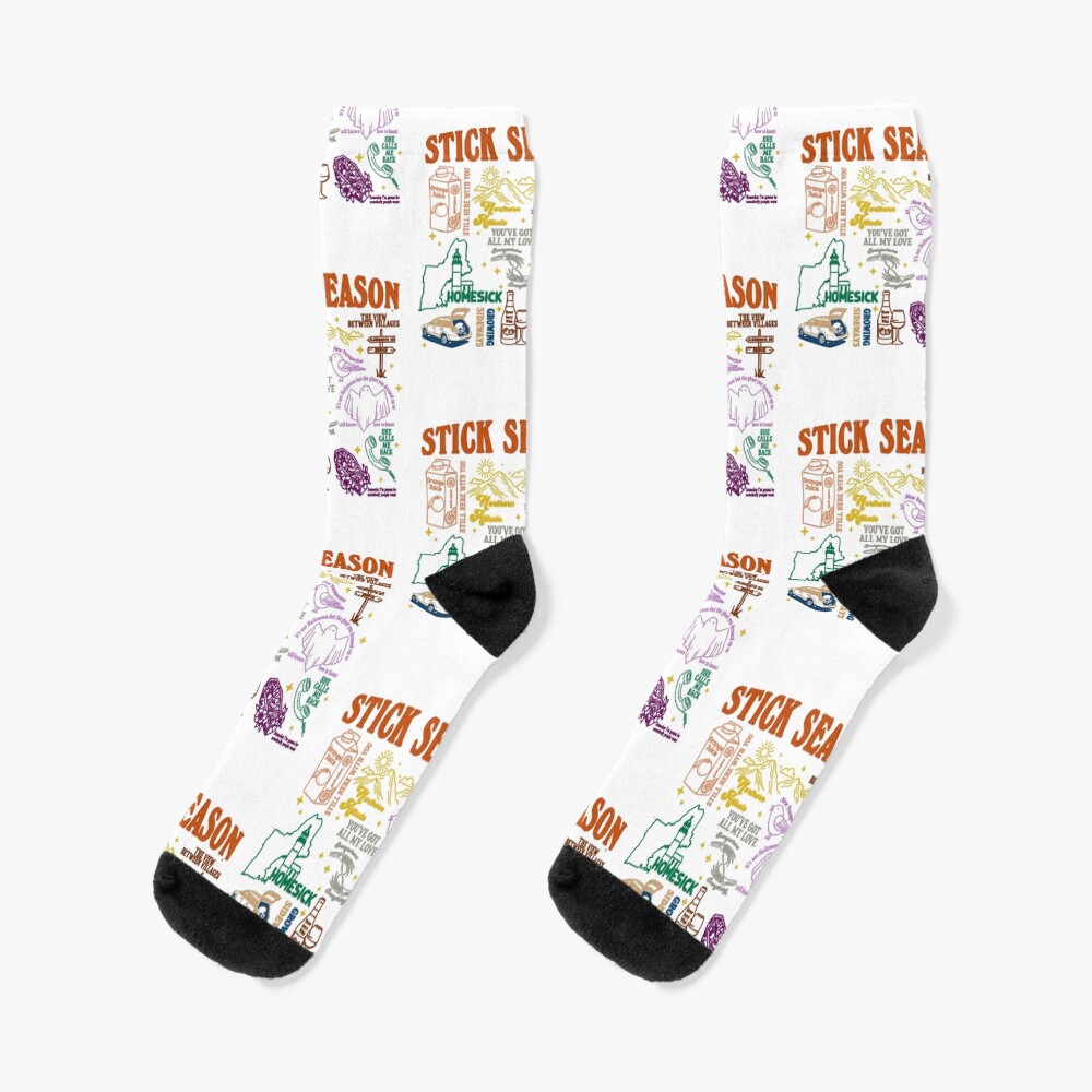 Noah Kahan Stick Season Forest Socks