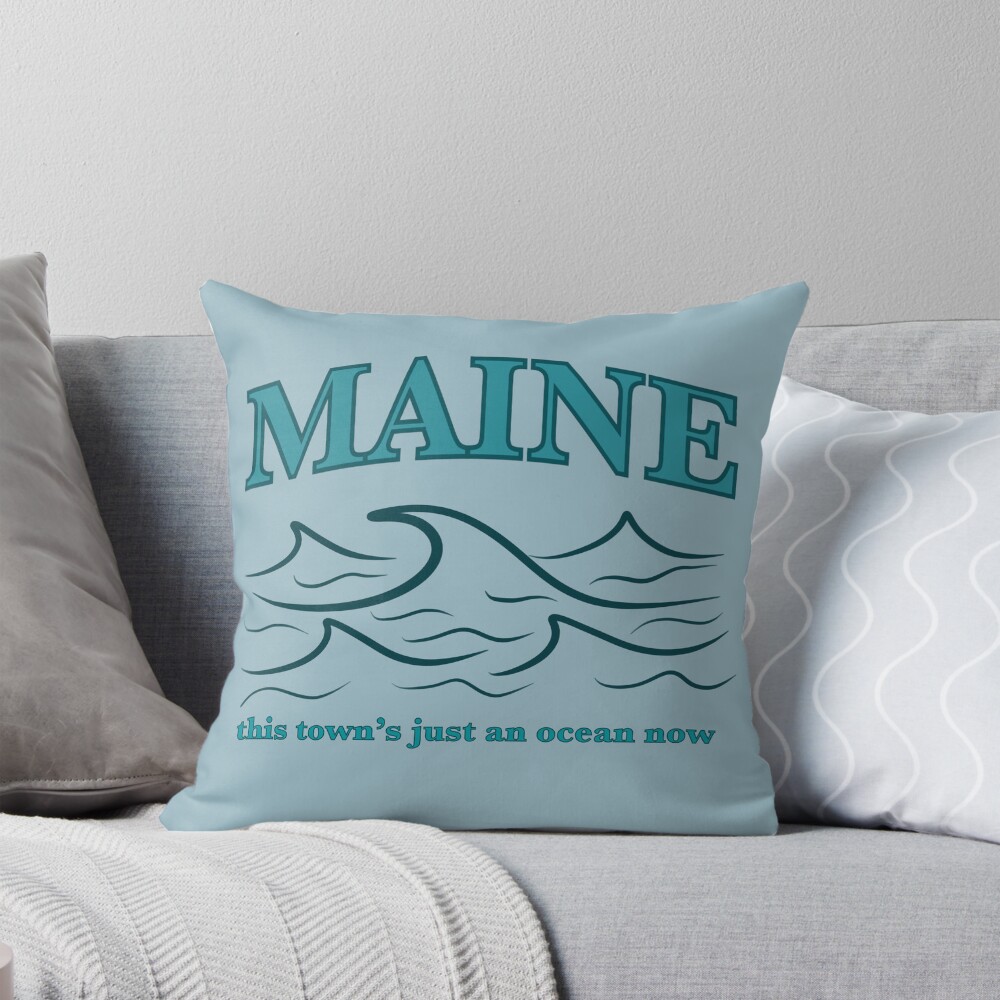 Noah Kahan Maine Waves Throw Pillow